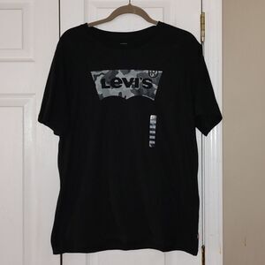 Levi's  black gray camo camoflauge logo tshirt Sz L NWT